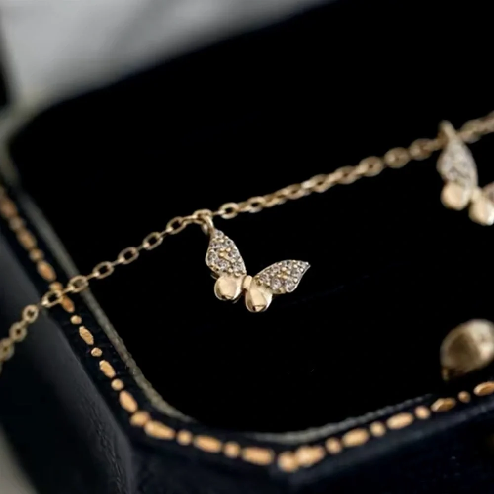 925 Sterling Silver Gold Plated Butterfly Bracelet